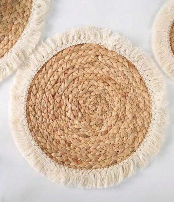 Producto - Individual de yute chico con flecos 20cm