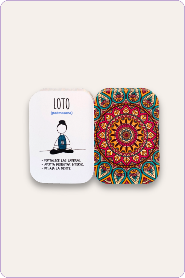Producto - MAZO DE CARTAS CON POSTURAS DE YOGA - 60 CARTAS ILUSTRADAS