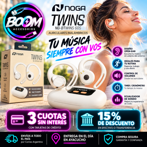 Producto - Auriculares Inalámbricos Bluetooth Noga Btwins 60s Beige - 0