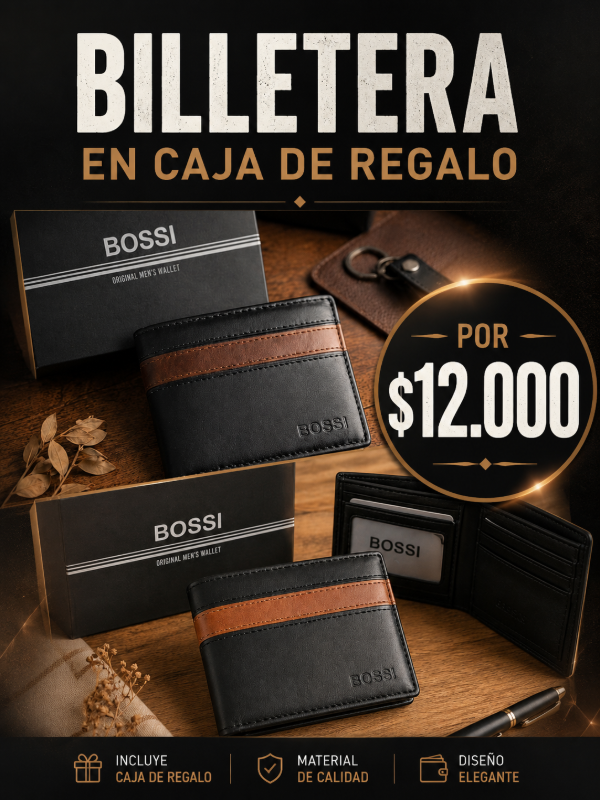 Producto - BILLETERA DE HOMBRE EN CAJA PARA REGALO