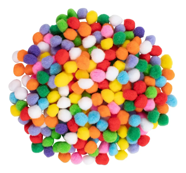 Producto - Pompones de felpa 2cm multicolor x60gr (aprox 200 unidades) - 0