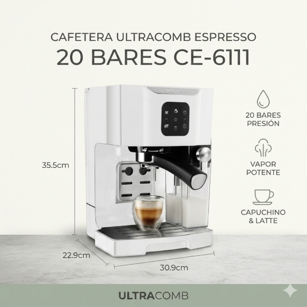 Producto - CAFETERA ULTRACOMB ESPRESSO 20 BARES CE-6111