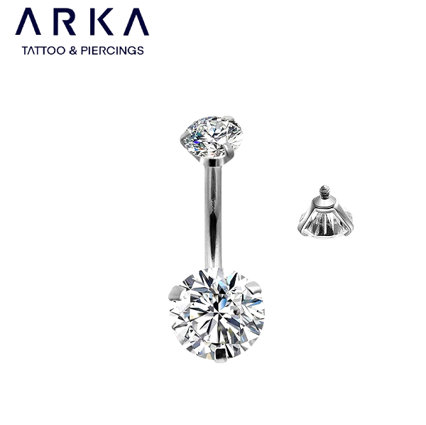 Producto - PIERCING OMBLIGO DOBLE ZIRCONIA ENGARZADA x 2