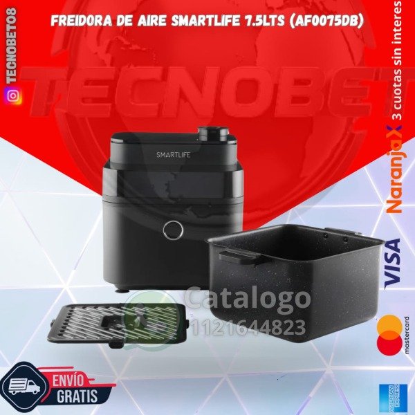 Producto - FREIDORA DE AIRE SMARTLIFE 7.5LTS, 1650W (AF0075DB)