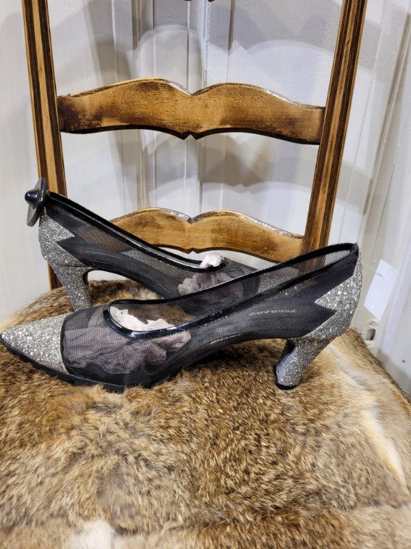Producto - Stilettos FERRARO negros con brillos plateados Talle 40 - PRECIO: 36X - 2