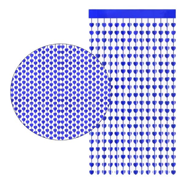 Producto - Cortina de corazones color azul