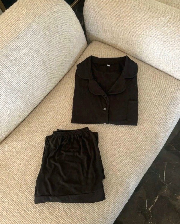 Producto - Pijama camisero corto - Negro - 0