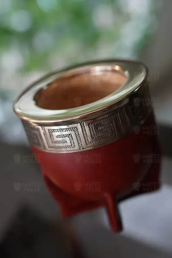 Producto - Mate Imperial Premium Artesanal Color Borravino con Virola de Alpaca