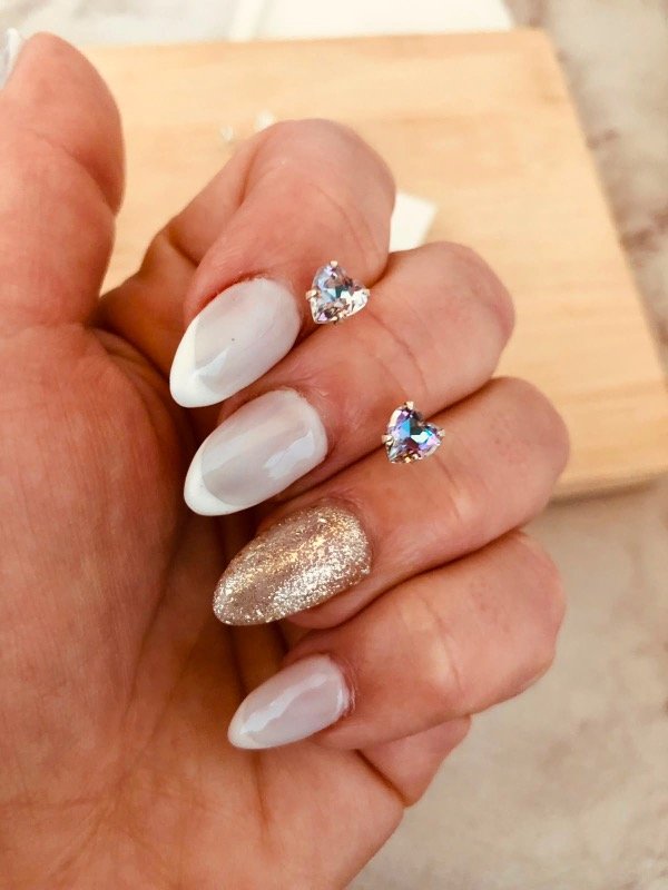 Producto - Aros Swarovski pasantes mini Love Lilas Plata 925