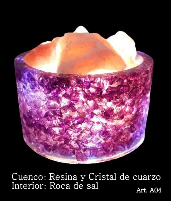 Producto - Velador Lámpara Decoración Hornillo Cristal Cuarzo Sal del Himalaya
