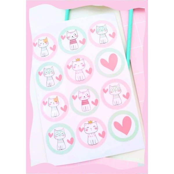 Producto - Stickers x 12 Gatitos