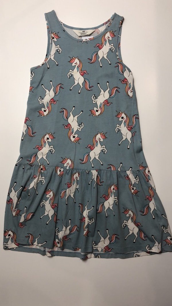 Producto - Vestido celeste con unicornios HyM 8 a 10 años - 1