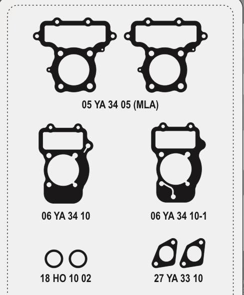 Producto - JUNTAS DE CABEZAL (CON ORING) YAM VIRAGO 250 (VARIAS, LEER DESCRIPCION) - ALFA