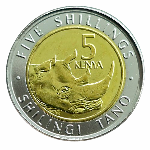 Producto - Kenia 5 Shillings 2018 Rinoceronte negron Km#46 Unc