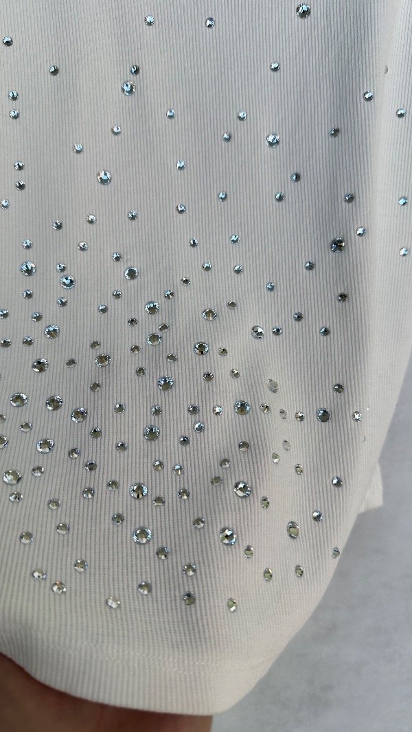 Producto - Top acanalado con pedrería Zara TS - 4