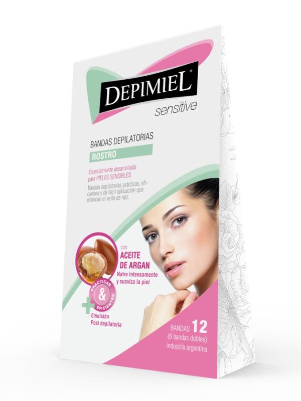 Producto - CERA EN BANDA PARA EL ROSTRO SENSITIVE 12 Unidades