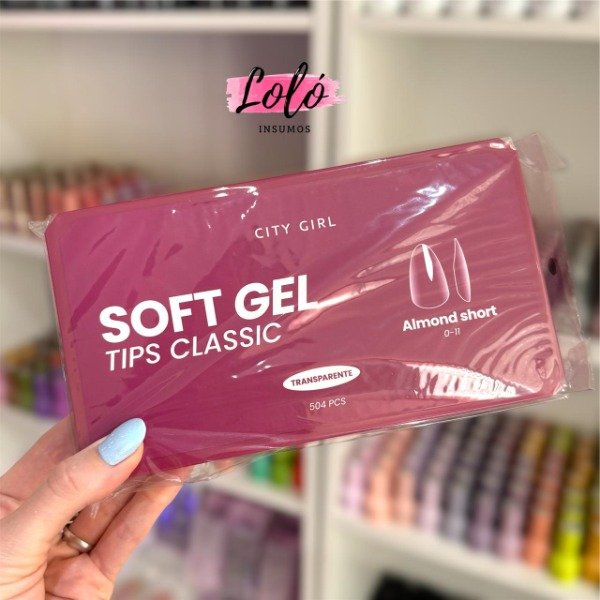 Producto - Tips SOFT GEL CLASSIC-ALMOND SHORT-- (504PCS-80) City Girl