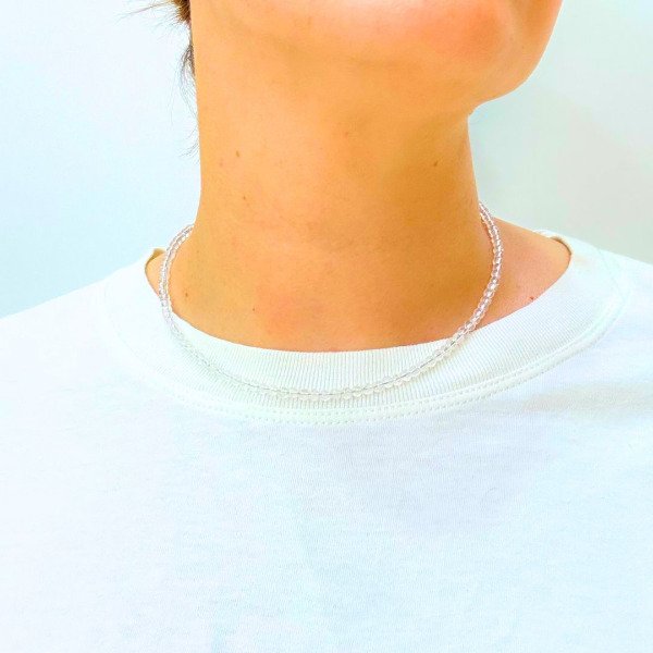 Producto - Collar bolitas de Cuarzo cristal