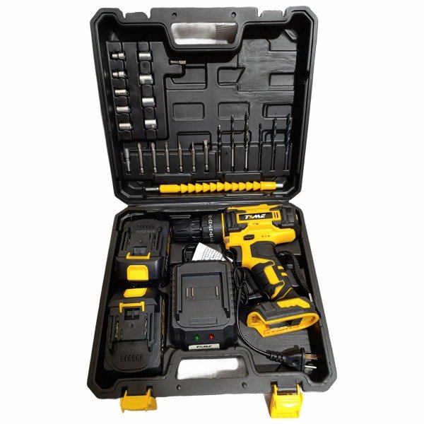 Producto - TALADRO INALAMBRICO ROTOPERCUTOR 2 BATERIAS 21V TIME T-130405