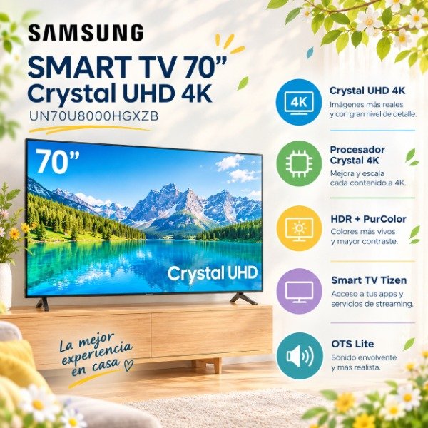 Producto - SMART TV SAMSUNG 70" CRYSTAL U8000