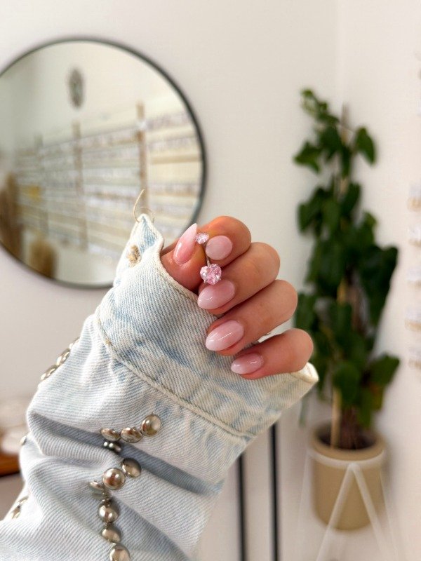 Producto - Piercing acero quirúrgico corazón cúbic rosa