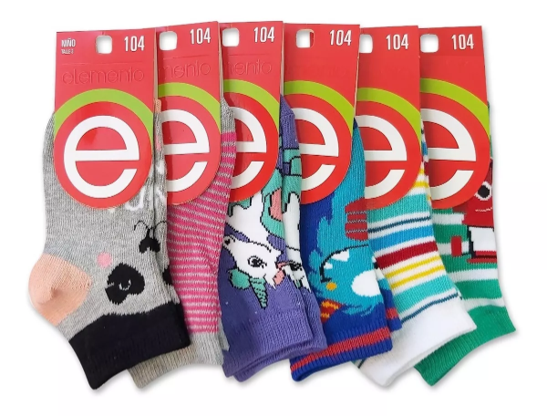 Producto - Medias Soquetes Estampado Elemento Art: 104 Talle 1 al 3