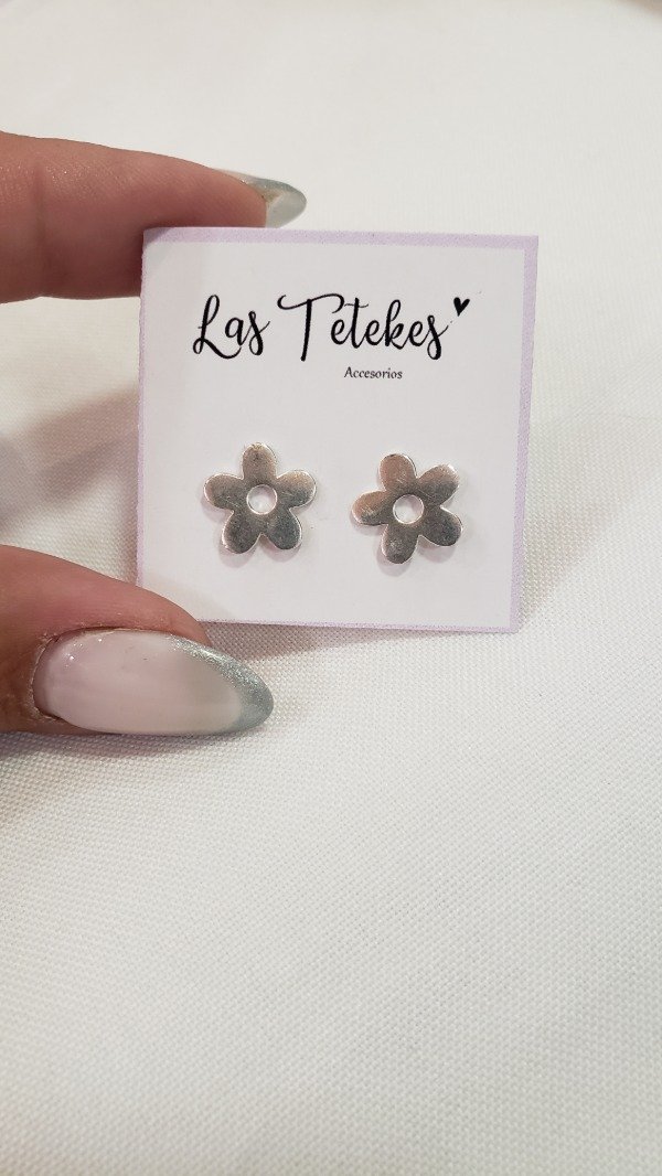Producto - Aros flor plata