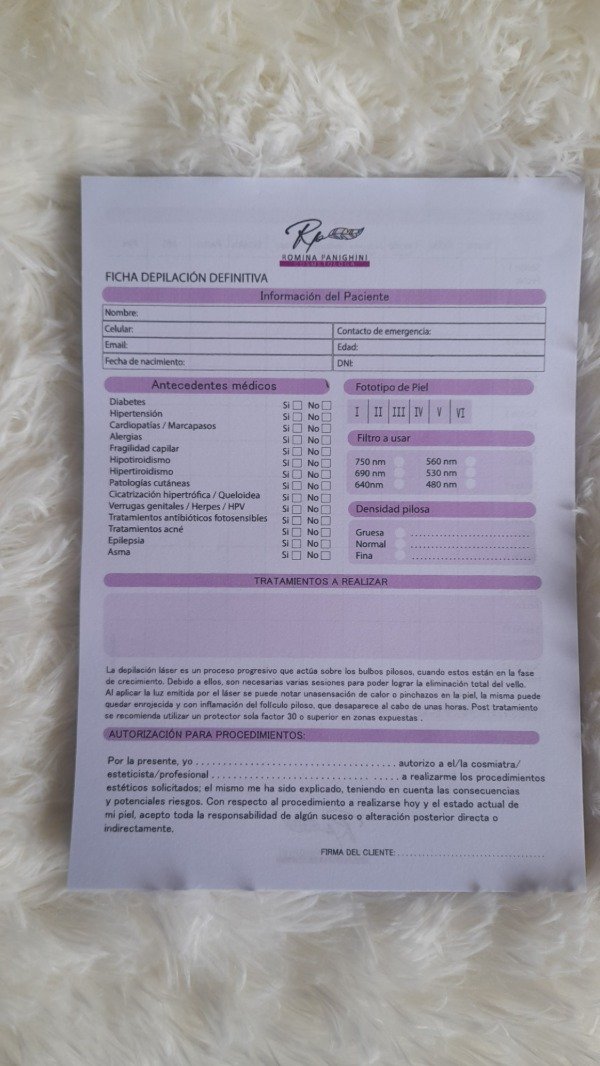 Producto - Talonario de fichas Depilación personalizado con logo - 0