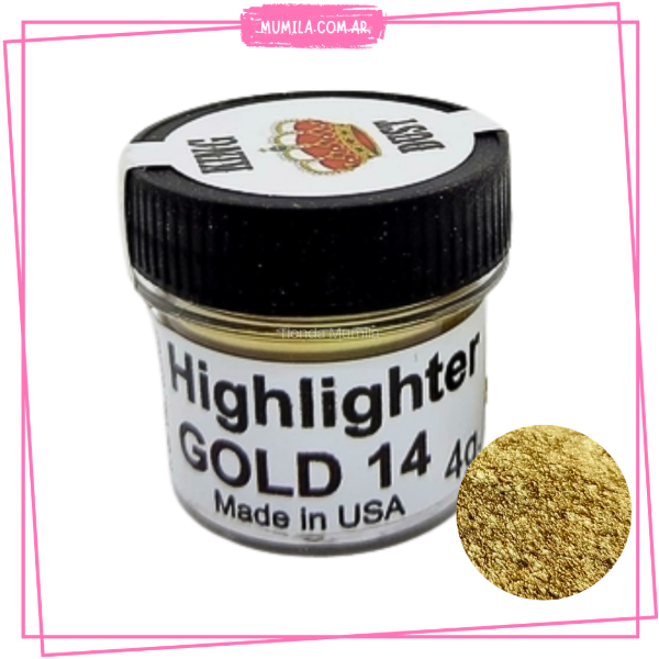Producto - Colorante Dorado King Dust 14/18K HIGHLIGHTER EN POLVO