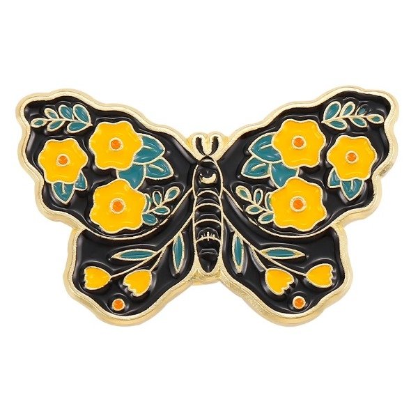 Producto - Pin mariposa florcitas amarillas