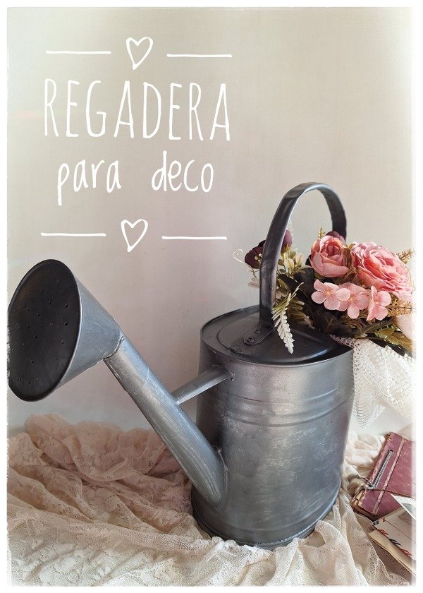 Producto - Regadera Zinc, patinada en Peltre