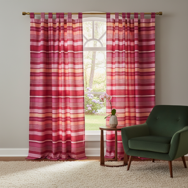 Producto - Juego de Cortinas Rosa Combinada