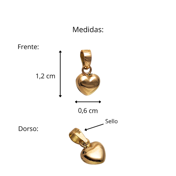 Producto - Conjunto Cadena y dije Corazón Inflado Oro 18kt - 6