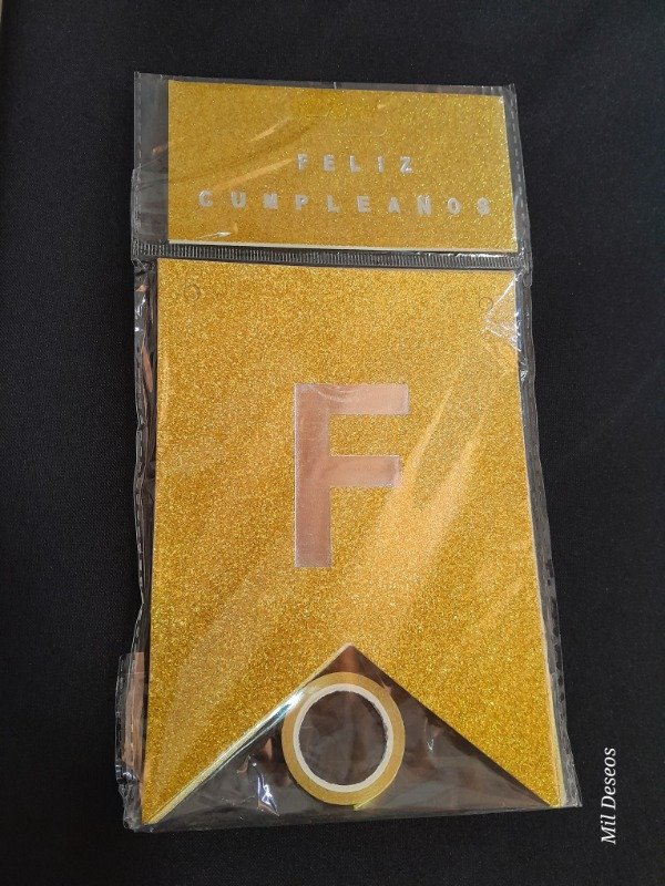 Producto - Banderín Fc dorado gibré x1