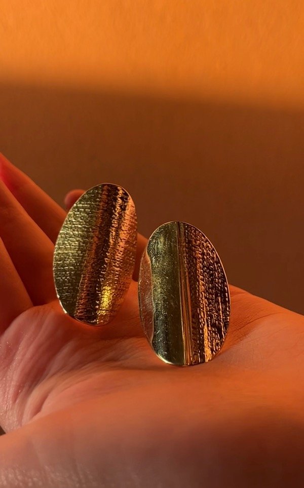 Producto - anillos óvalo dorado (bronce)