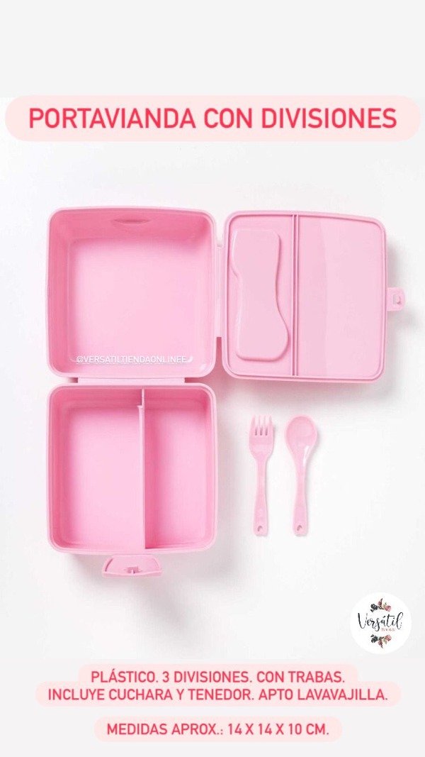 Producto - PORTAVIANDA CON DIVISIONES rosa
