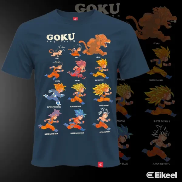 Producto - Remera de algodon Goku evolucion Azul marino
