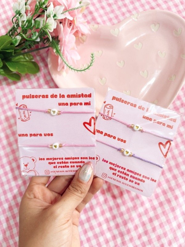Producto - Pulseras Corazón Dorado Rosas