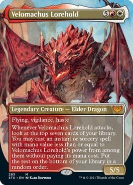 Producto - Velomachus Lorehold Borderless  Strixhaven: School of Mages