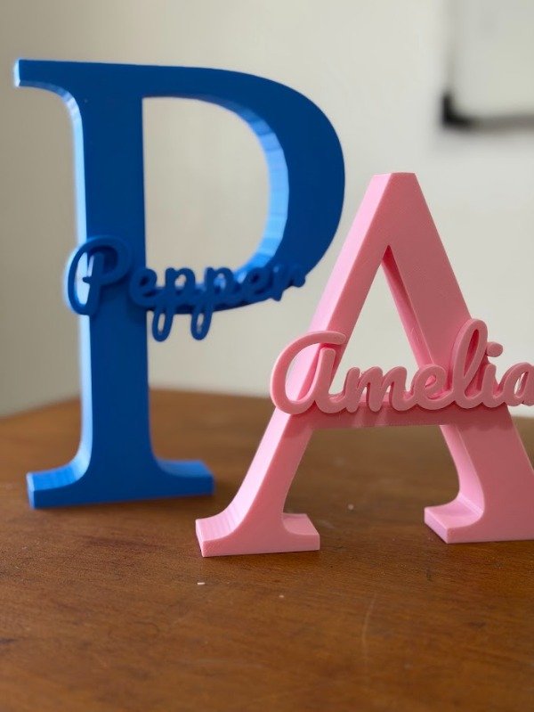 Producto - Letras iniciales con nombre 3D - 0