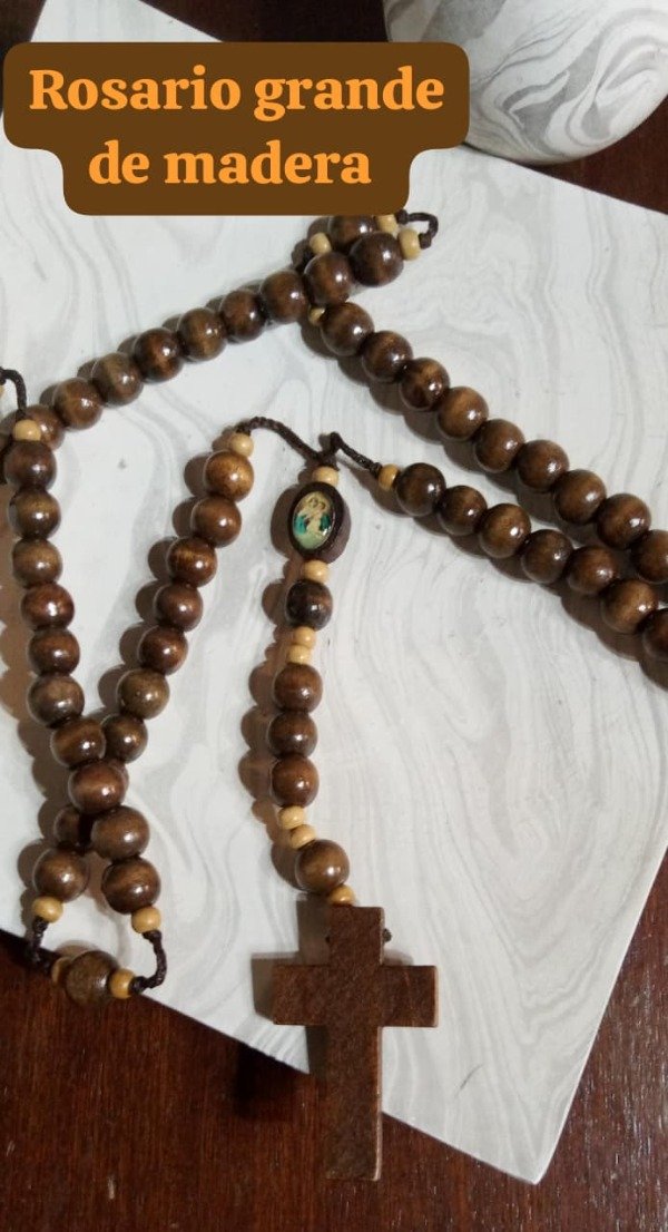Producto - Rosario grande de madera - paquete 100 unidades