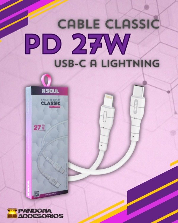 Producto - Cable de Datos Classic Tipo C a Lightning PD 27W