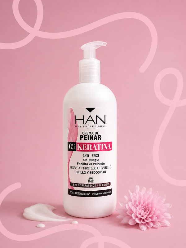 Producto - Crema de Peinar Keratina Reparación Anti Frizz 500 ml HAN