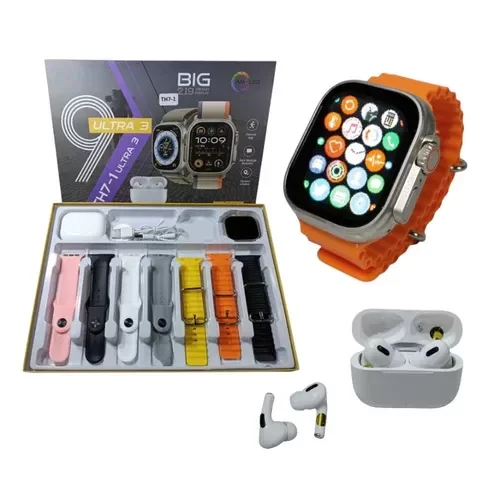 Producto - Set auricular con reloj smart y 7 mallas intercambiables