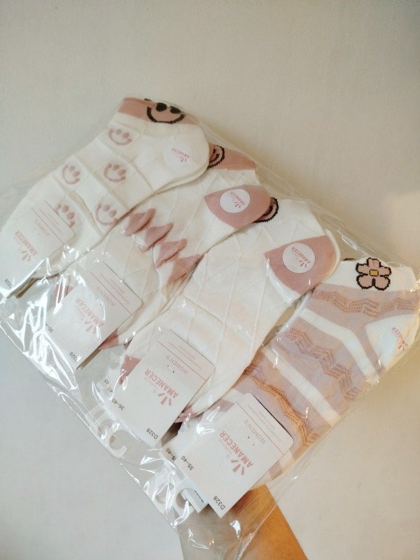 Producto - DOCENA soquetes amanecer caritas felices rosa