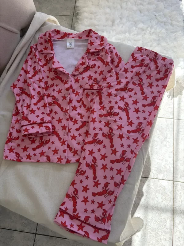 Producto - Pijama camisero niños Rosa LANGOSTINOS - COD 1434