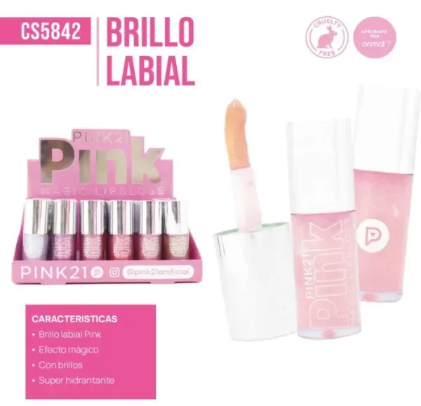 Producto - Brillo labial con glitter - PINK 21