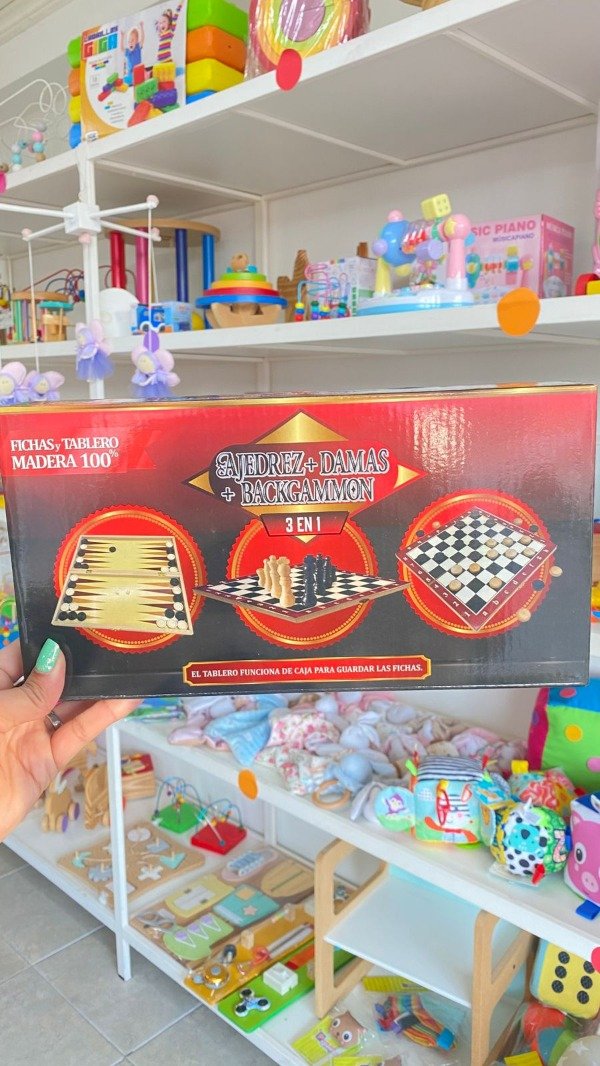 Producto - Juego de ajedrez, damas y backammon- Wi