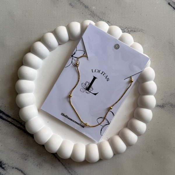 Producto - Cadenita lisa con bolitas (dorado)