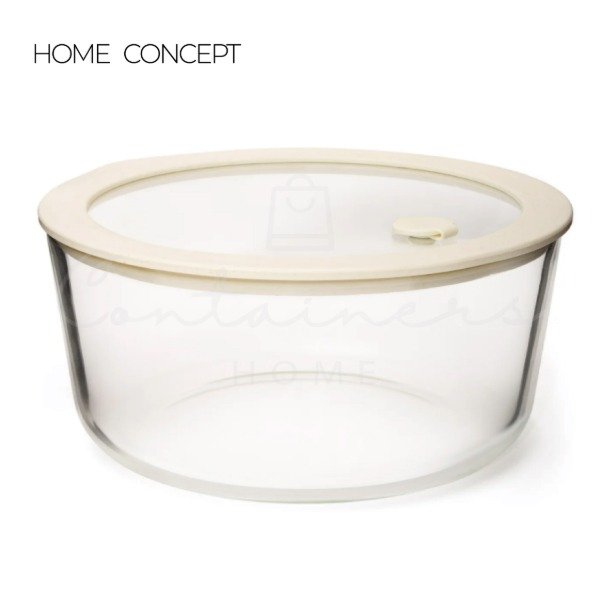 Producto - Contenedor Hermético de Vidrio Redondo Home Concept Con Válvula De Vacío 1.6 L